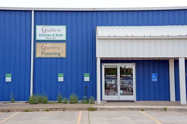 Guthrie Kitchen & Bath Plus storefront and showroom entrance in Pleasant View, TN